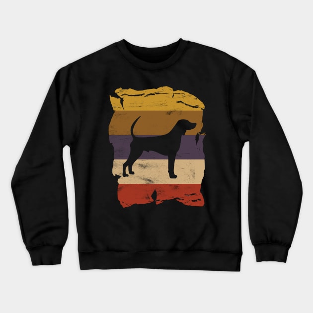 Black and Tan Coonhound Distressed Vintage Retro Silhouette Crewneck Sweatshirt by DoggyStyles